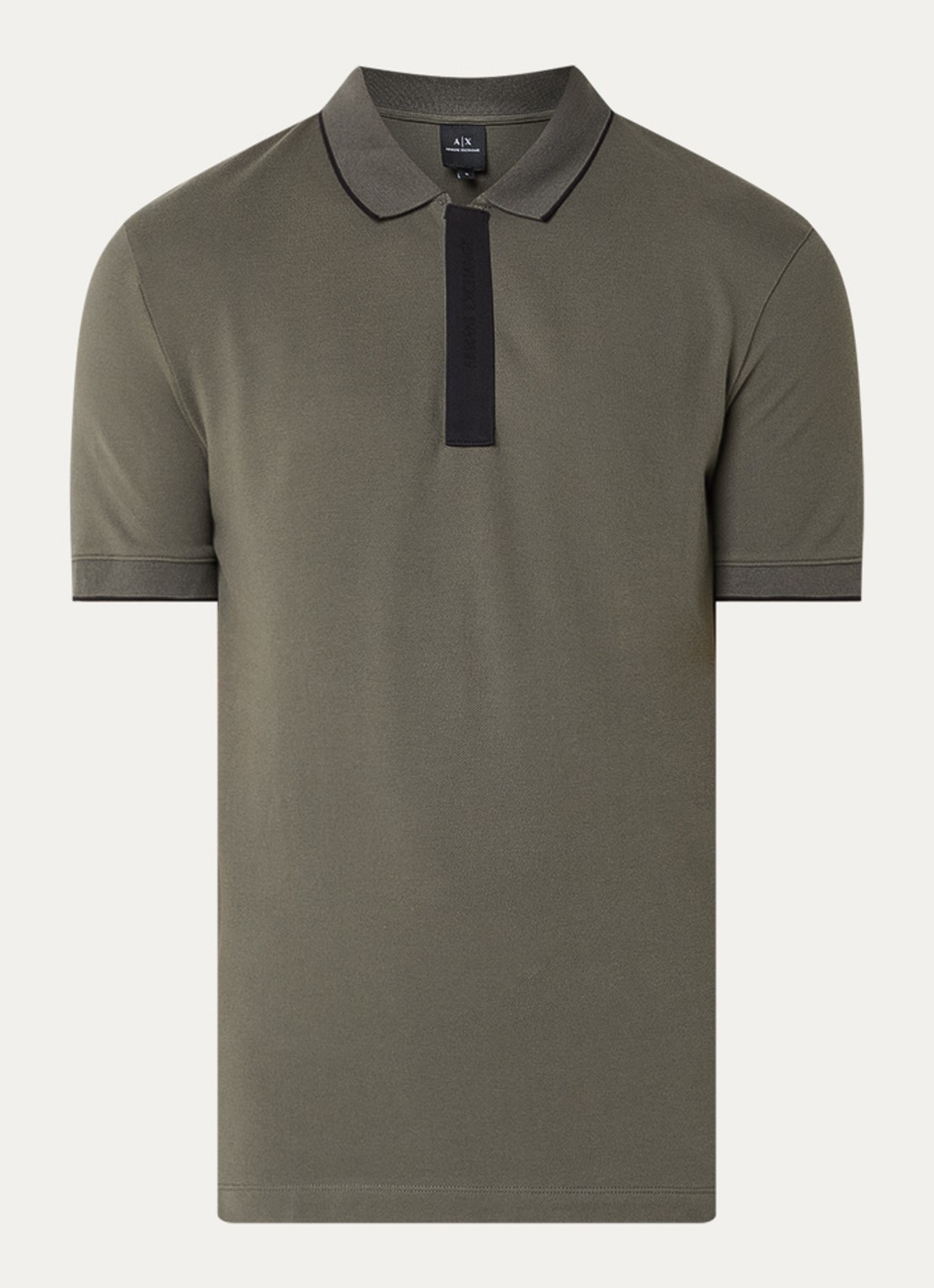 Armani Regular fit polo met logo - voorkant bronsgroen