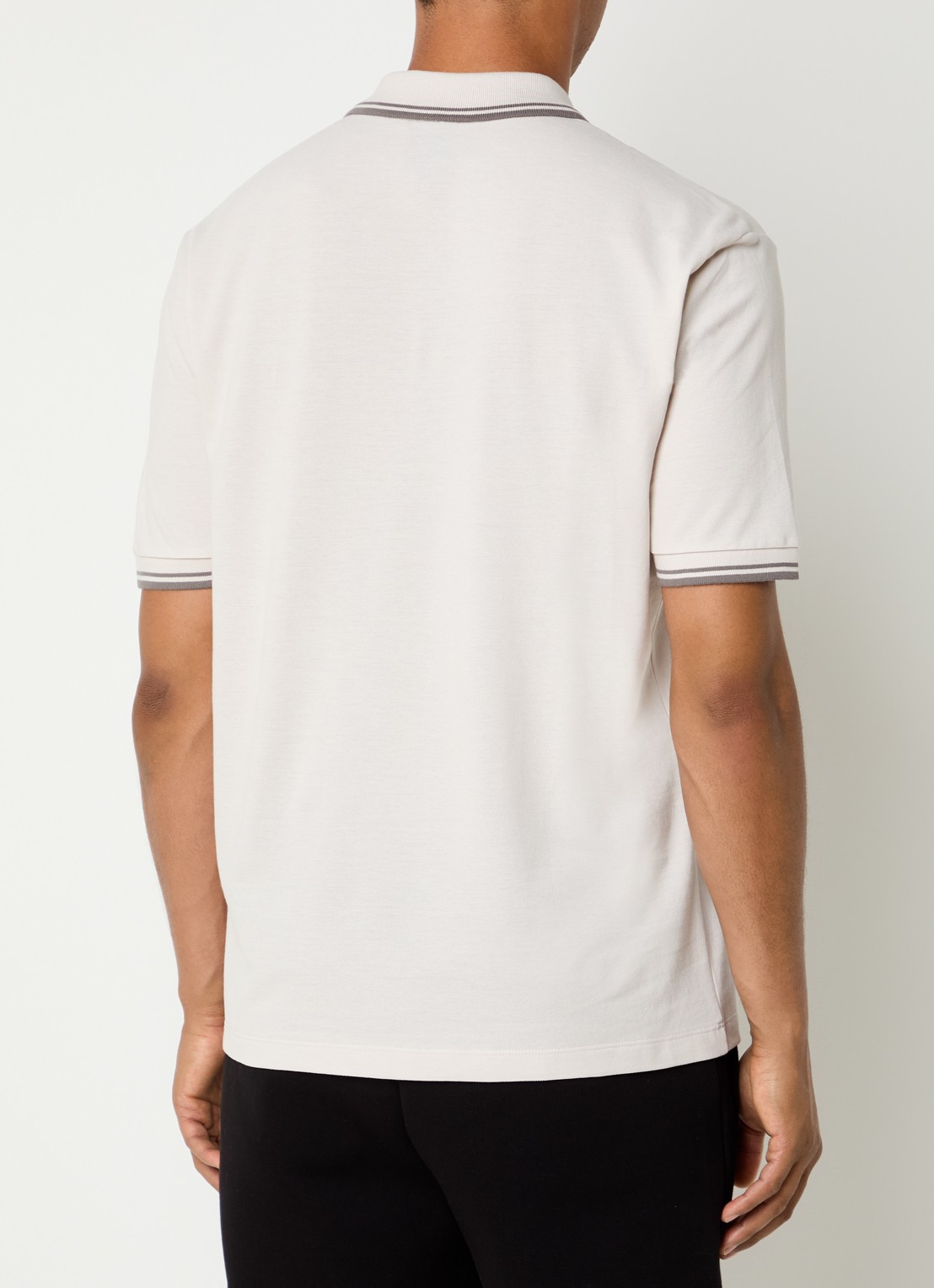 Armani Regular fit polo met logo - achterkant creme
