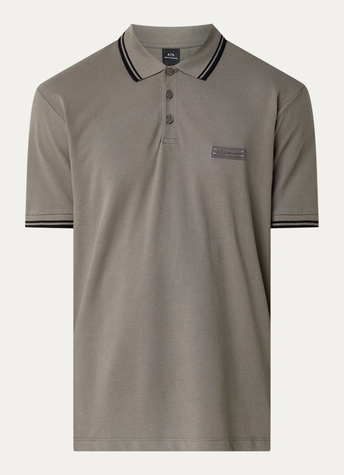 Armani Regular fit polo met logo - voorkant grijs