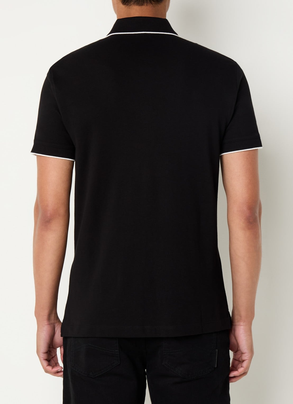 Armani Regular fit polo met logo - achterkant 4 zwart