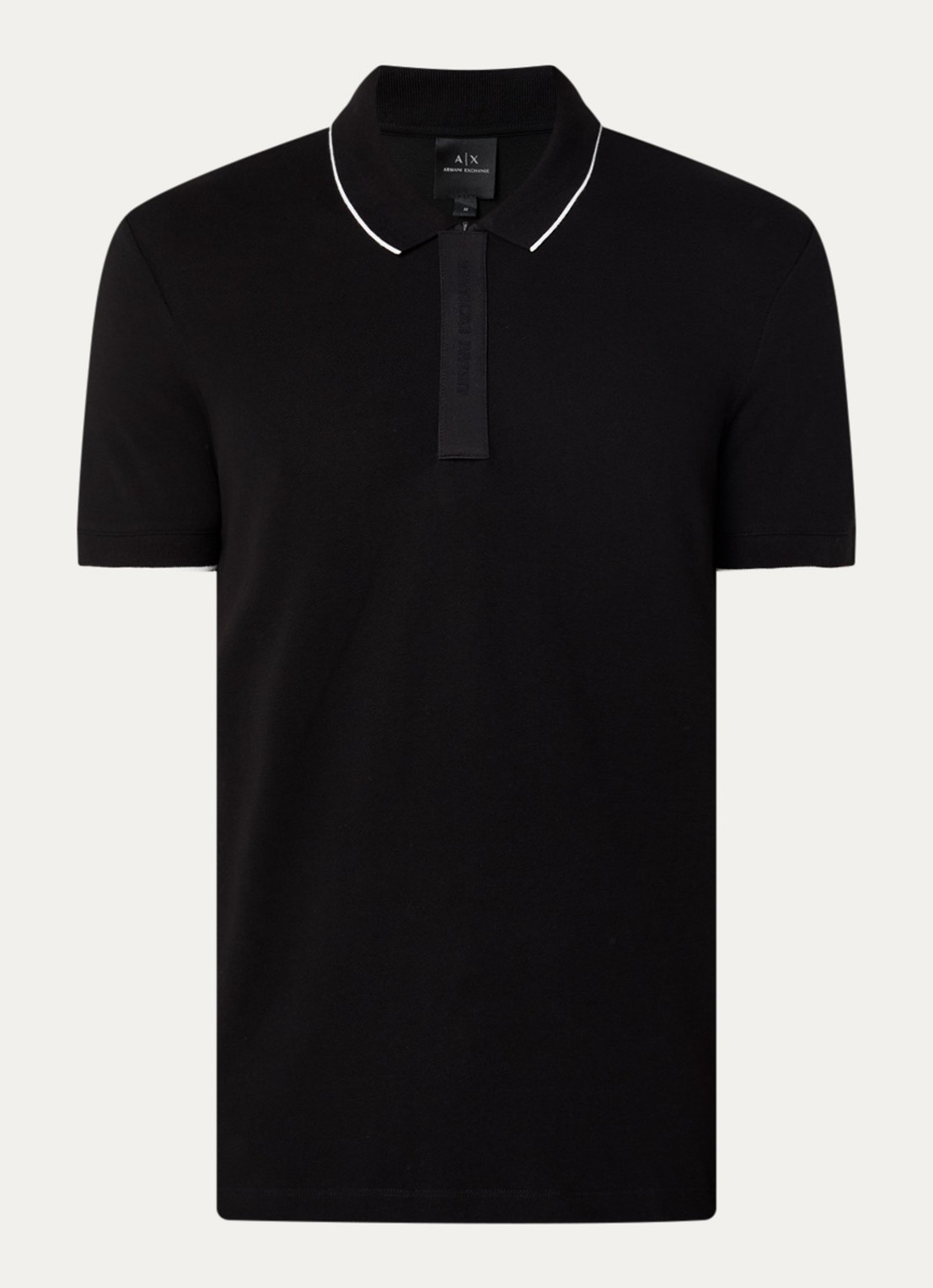 Armani Regular fit polo met logo - voorkant zwart