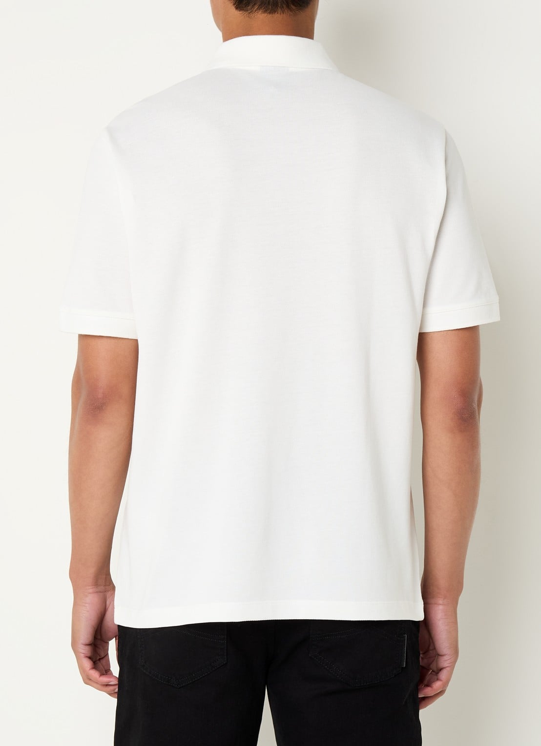 Armani Regular fit polo met logo - achterkant gebroken wit