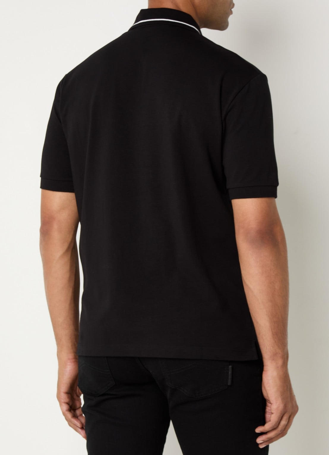 Armani Regular fit polo met logo - achterkant zwart