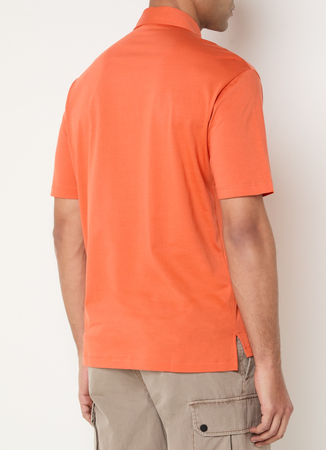 Armani Regular fit polo met logo - achterkant 4 oranje