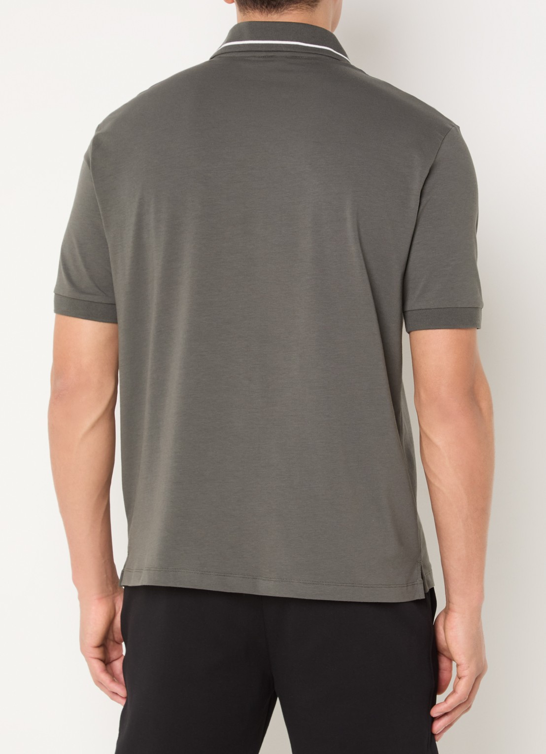 Armani Regular fit polo met logo - achterkant 4 donkergrijs
