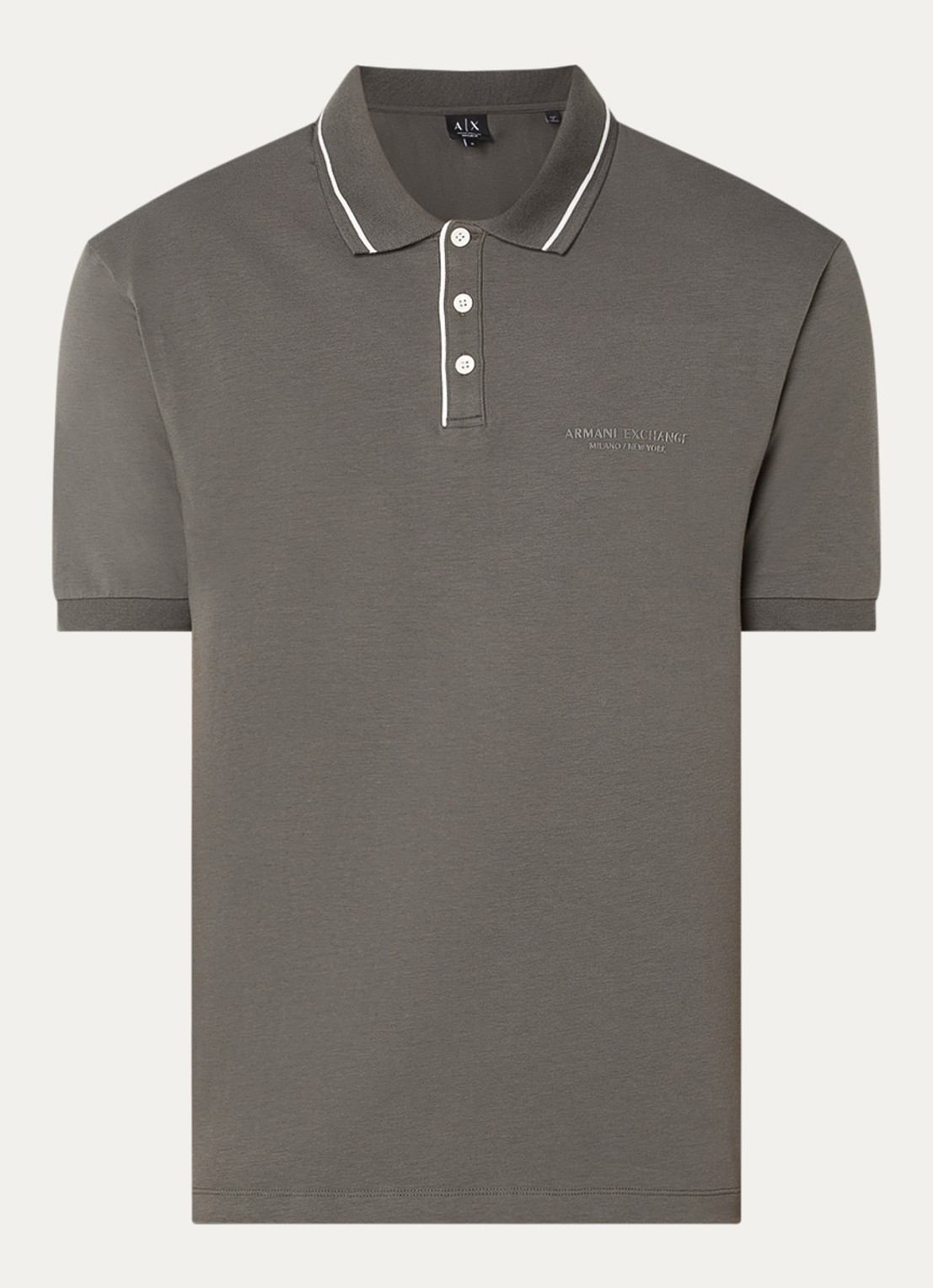 Armani Regular fit polo met logo - voorkant donkergrijs