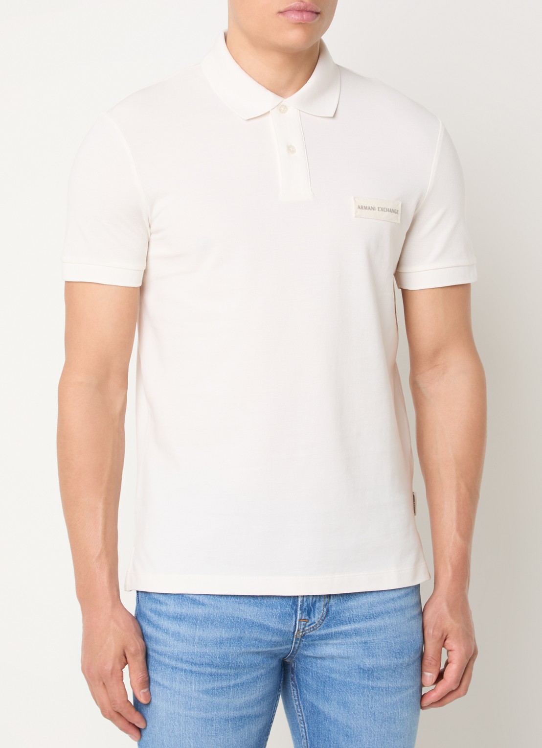 Armani Regular fit polo met logo - detail 4 wit