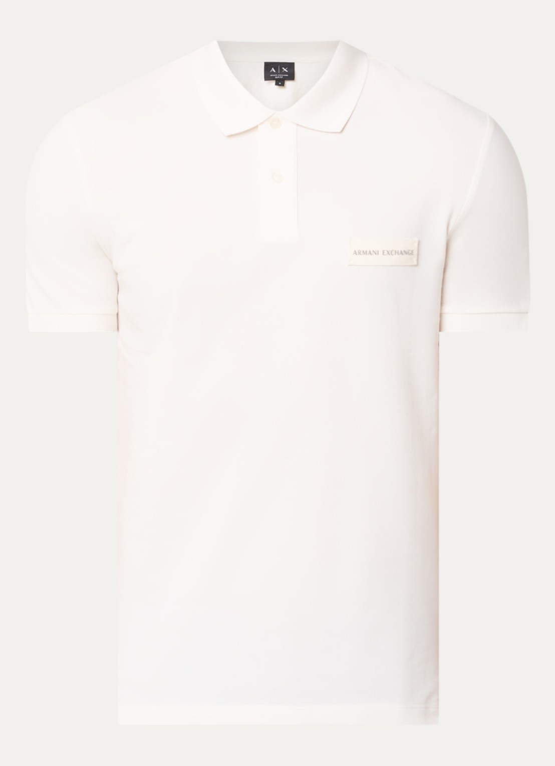 Armani Regular fit polo met logo - voorkant 2 wit