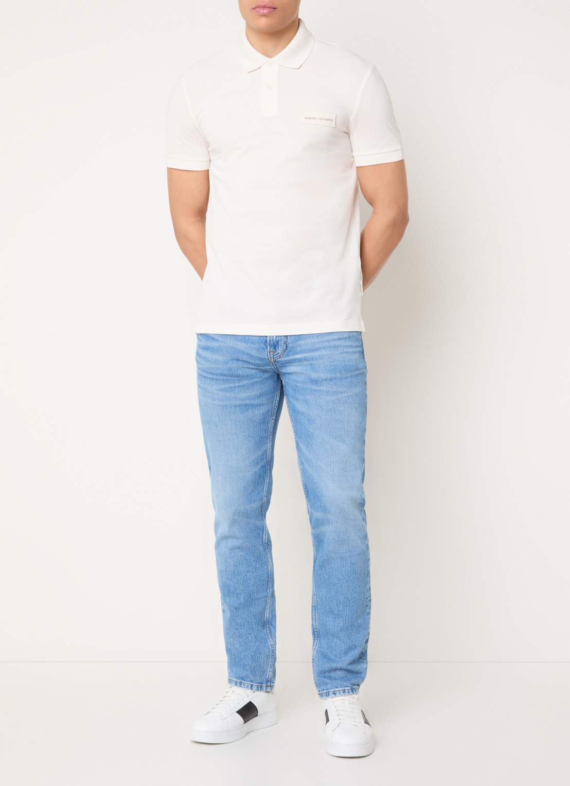 Armani Regular fit polo met logo - voorkant 3 wit