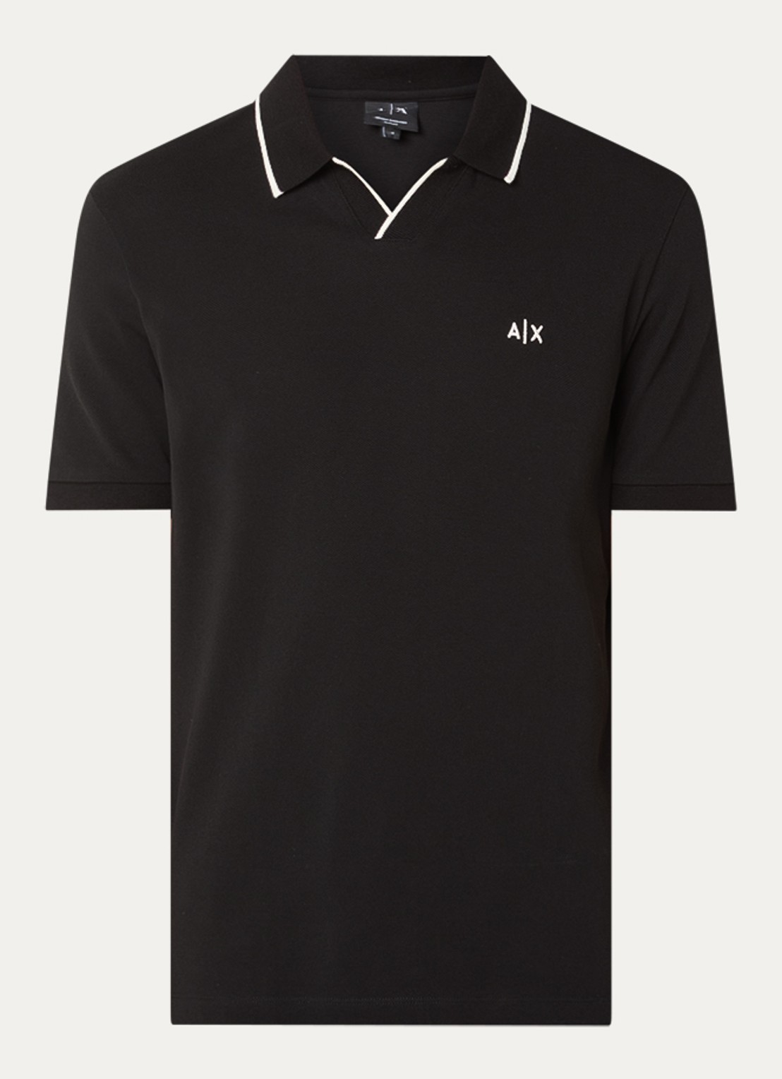 Armani Regular fit polo met logo - voorkant 3 zwart
