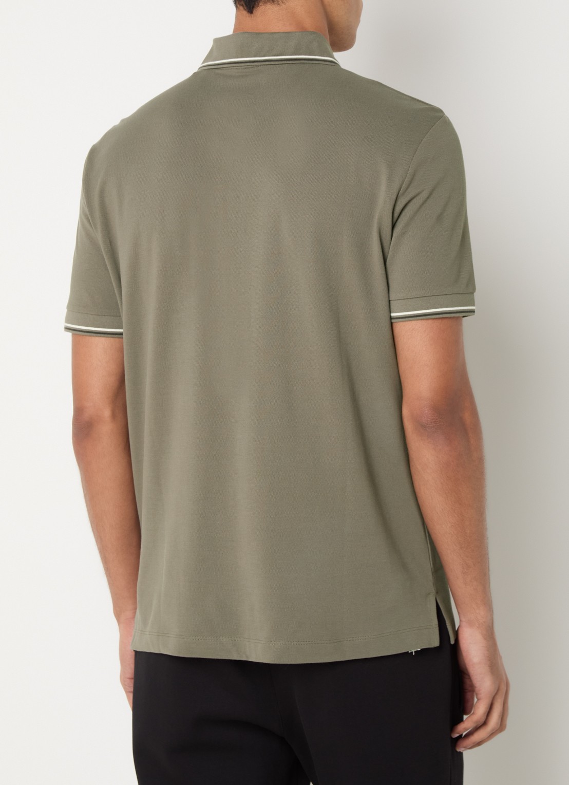 Armani Regular fit polo met logo - achterkant 4 lichtbruin