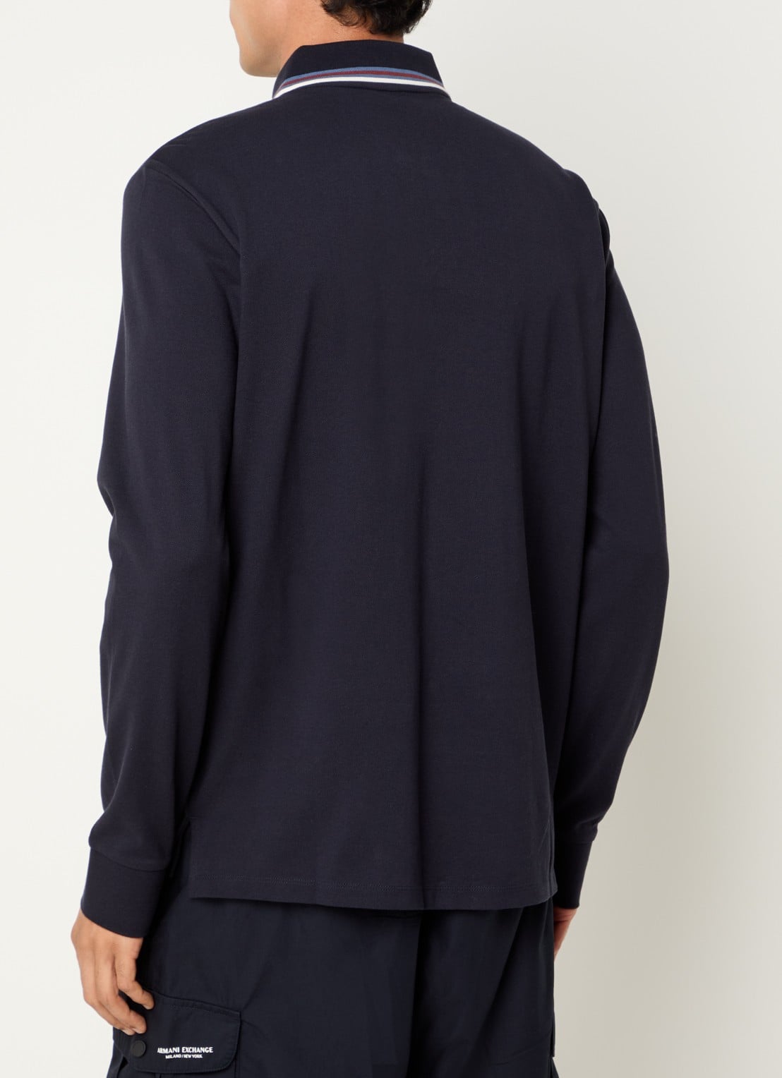 Armani Regular fit polo met logo - achterkant 2 donkerblauw