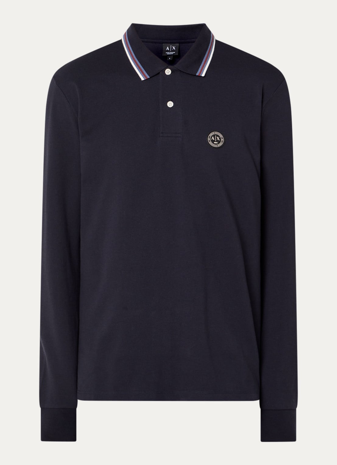 Armani Regular fit polo met logo - voorkant 3 donkerblauw