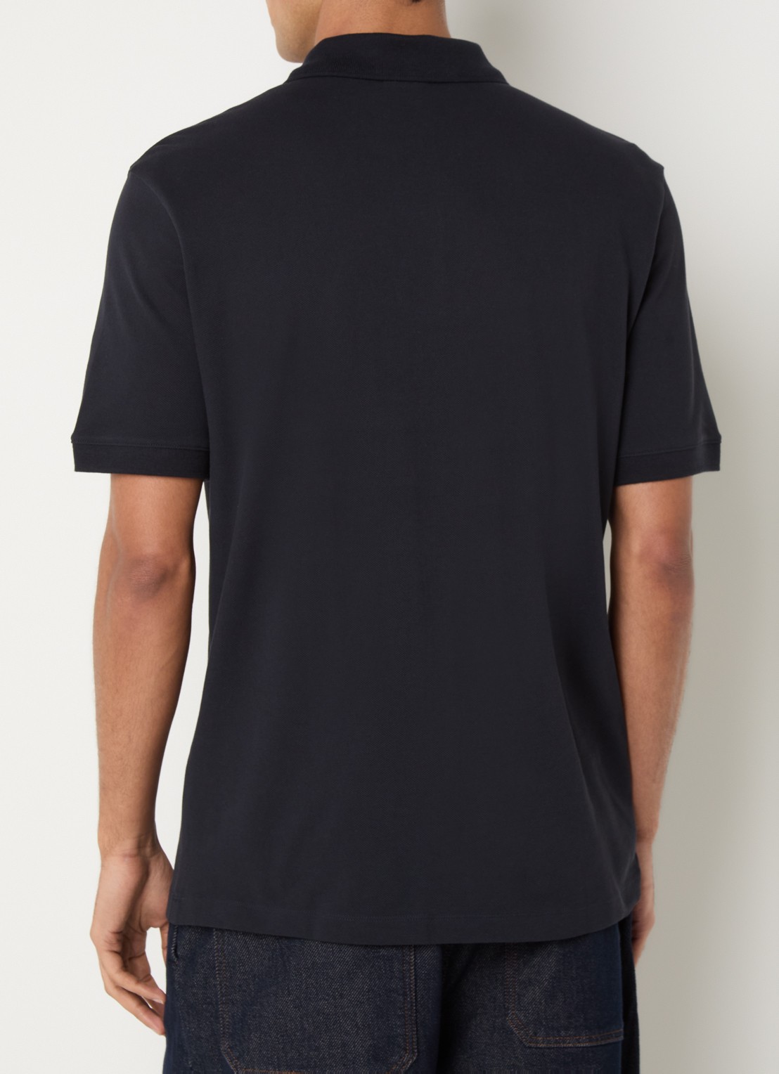 Armani Regular fit polo met logo - achterkant 4 donkerblauw