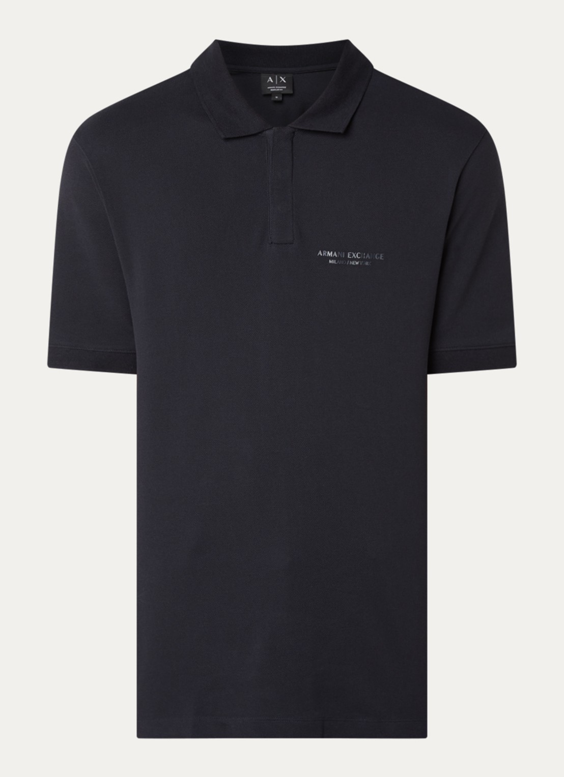 Armani Regular fit polo met logo - voorkant 2 donkerblauw