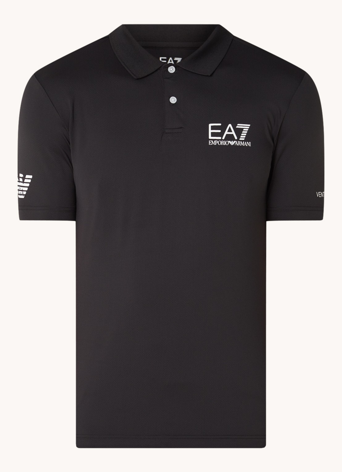 Armani Regular fit polo met logo - voorkant 2 zwart