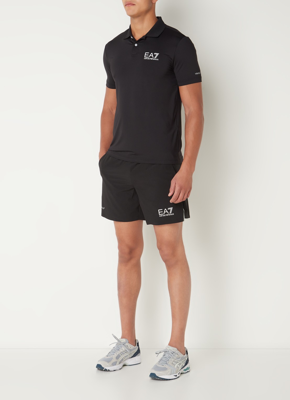 Armani Regular fit polo met logo - voorkant 3 zwart