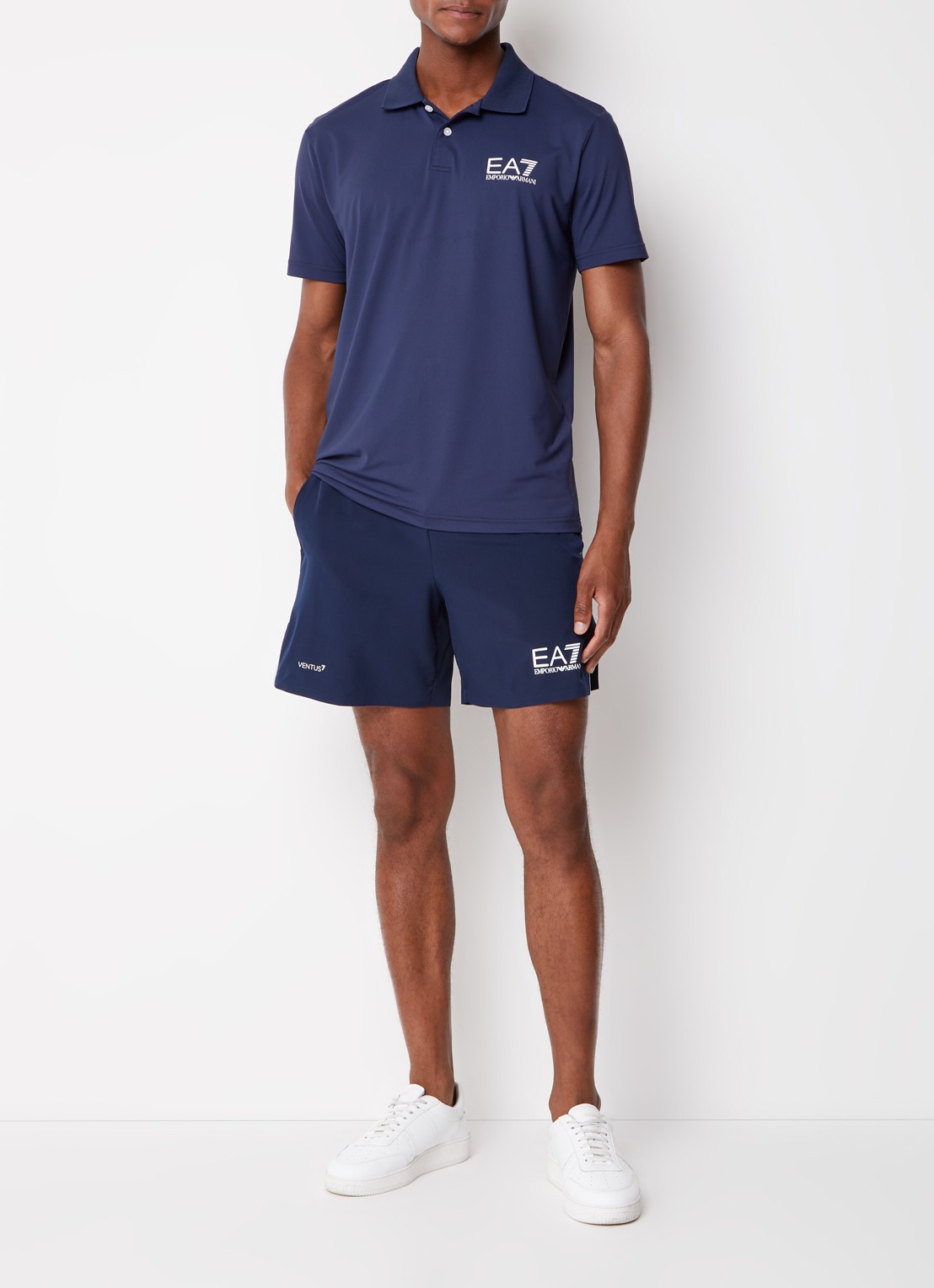 Armani Regular fit polo met logo - voorkant 3 blauw