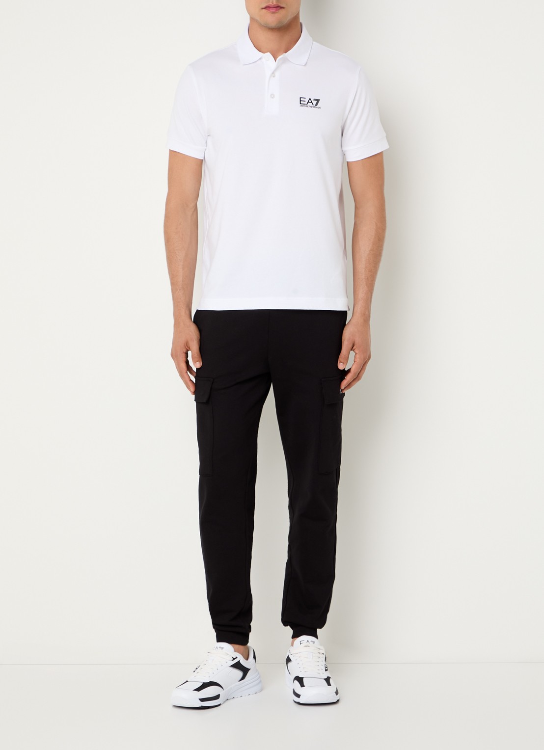 Armani Regular fit polo met logo - voorkant 4 wit