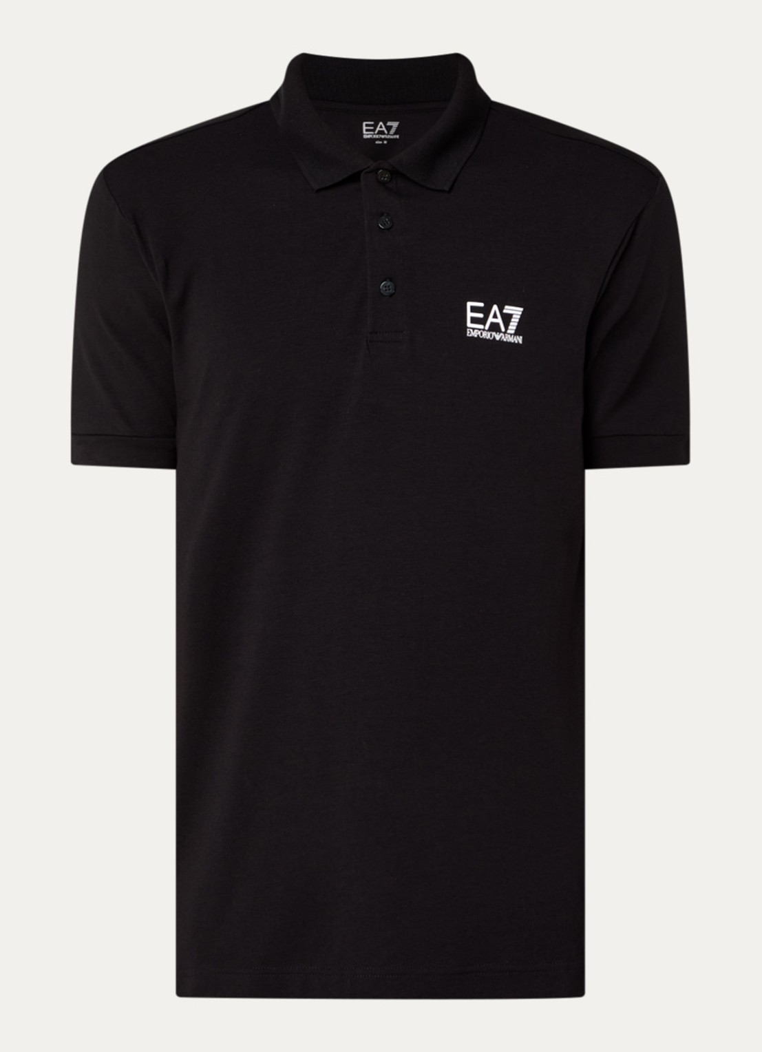 Armani Regular fit polo met logo - voorkant 2 zwart