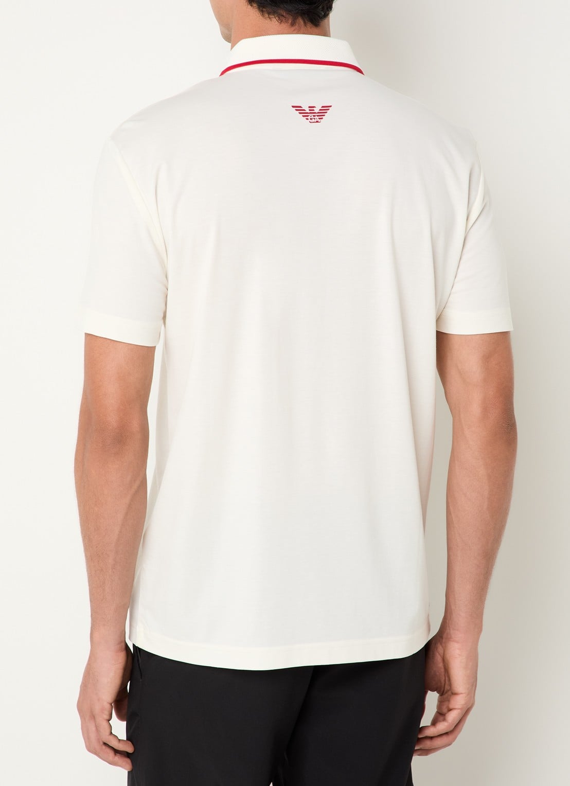 Armani Regular fit polo met logo - achterkant 2 gebroken wit