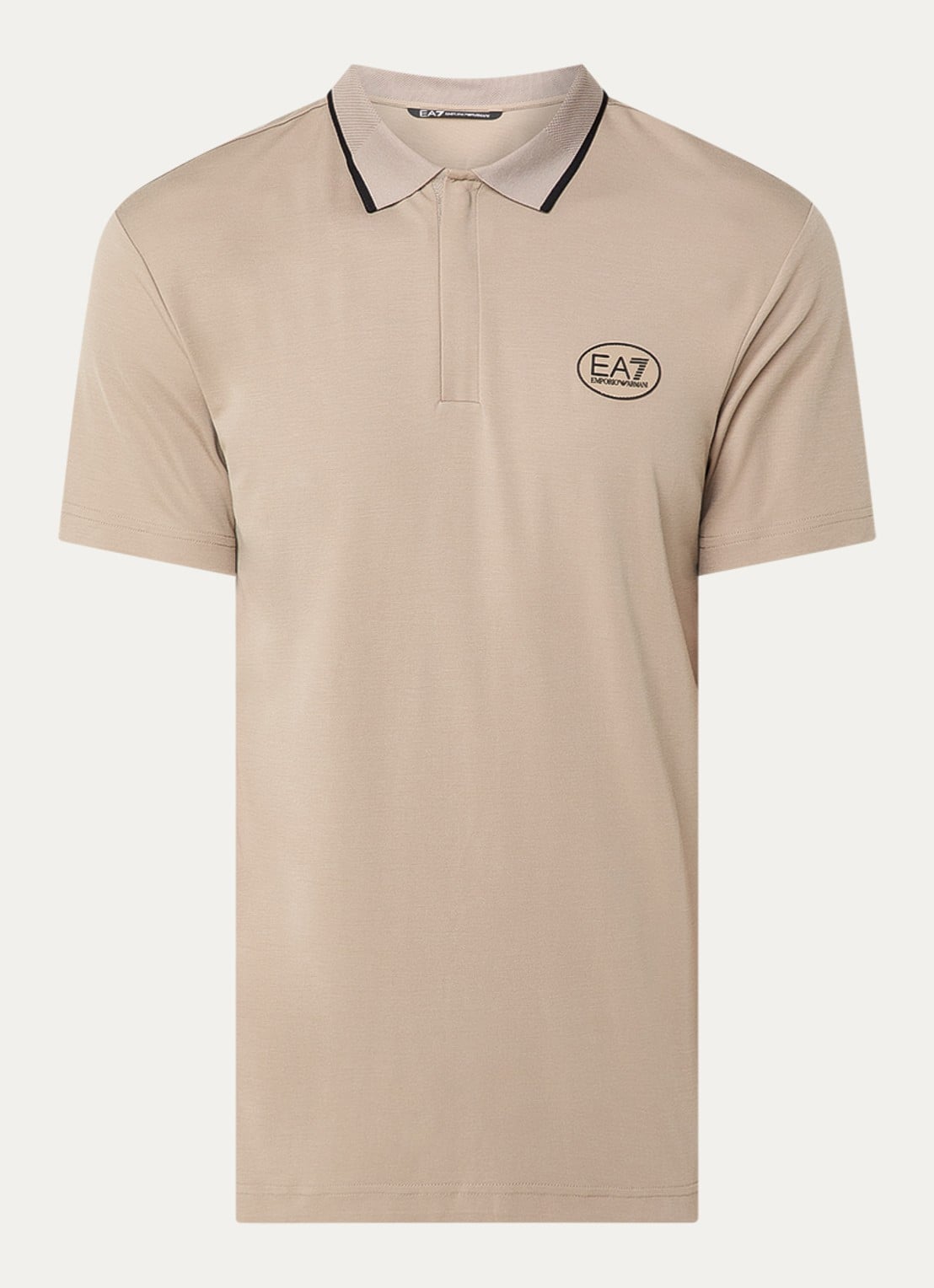 Armani Regular fit polo met logo - voorkant 3 taupe