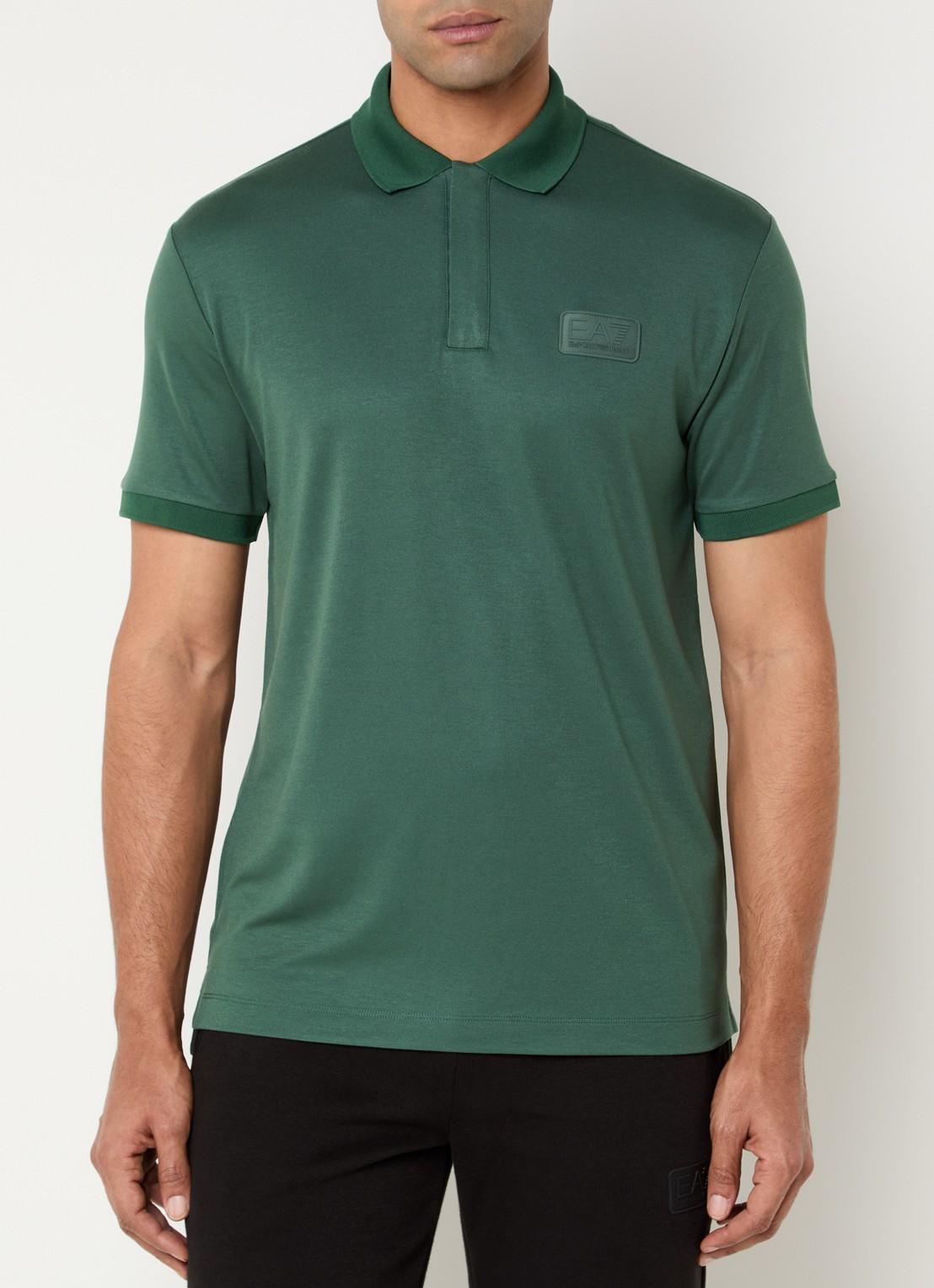 Armani Regular fit polo met logo - detail 3 legergroen