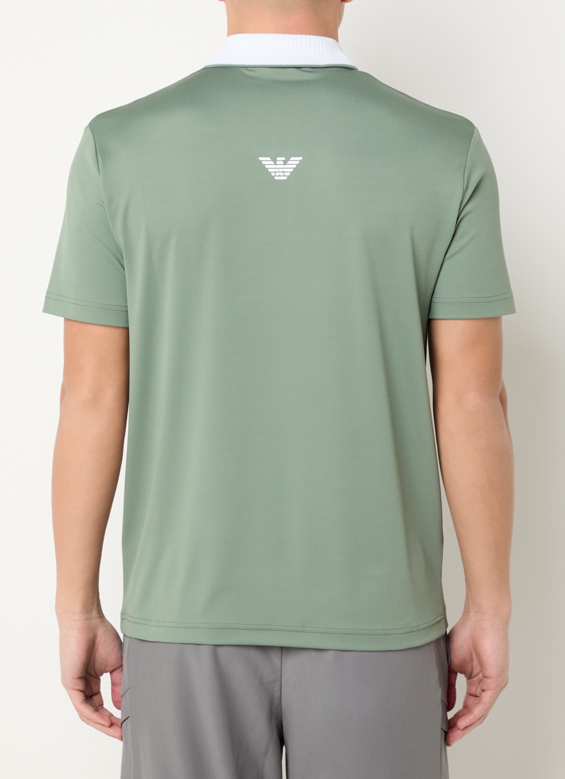 Armani Regular fit polo met logo - achterkant olijfgroen