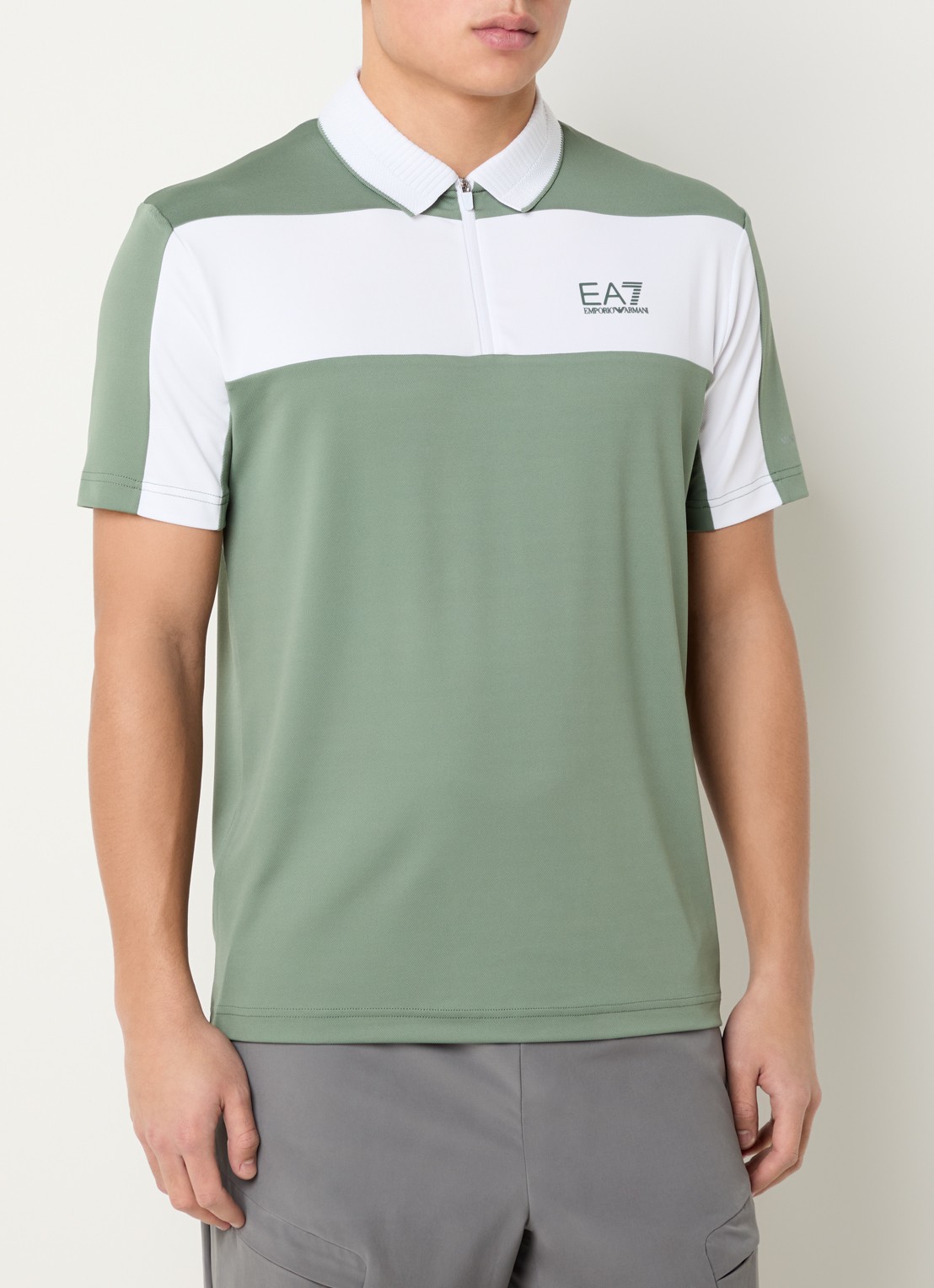 Armani Regular fit polo met logo - detail 4 olijfgroen