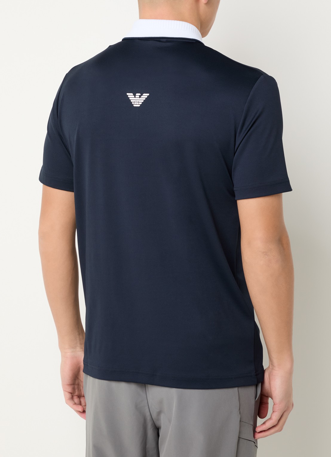 Armani Regular fit polo met logo - achterkant 4 donkerblauw