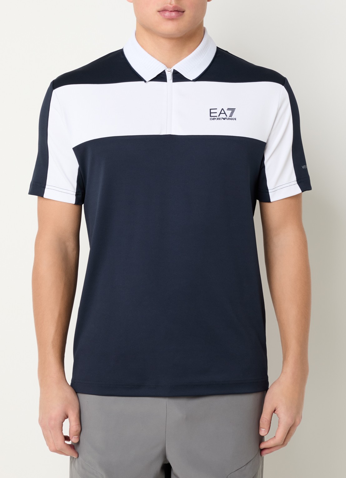 Armani Regular fit polo met logo - detail donkerblauw