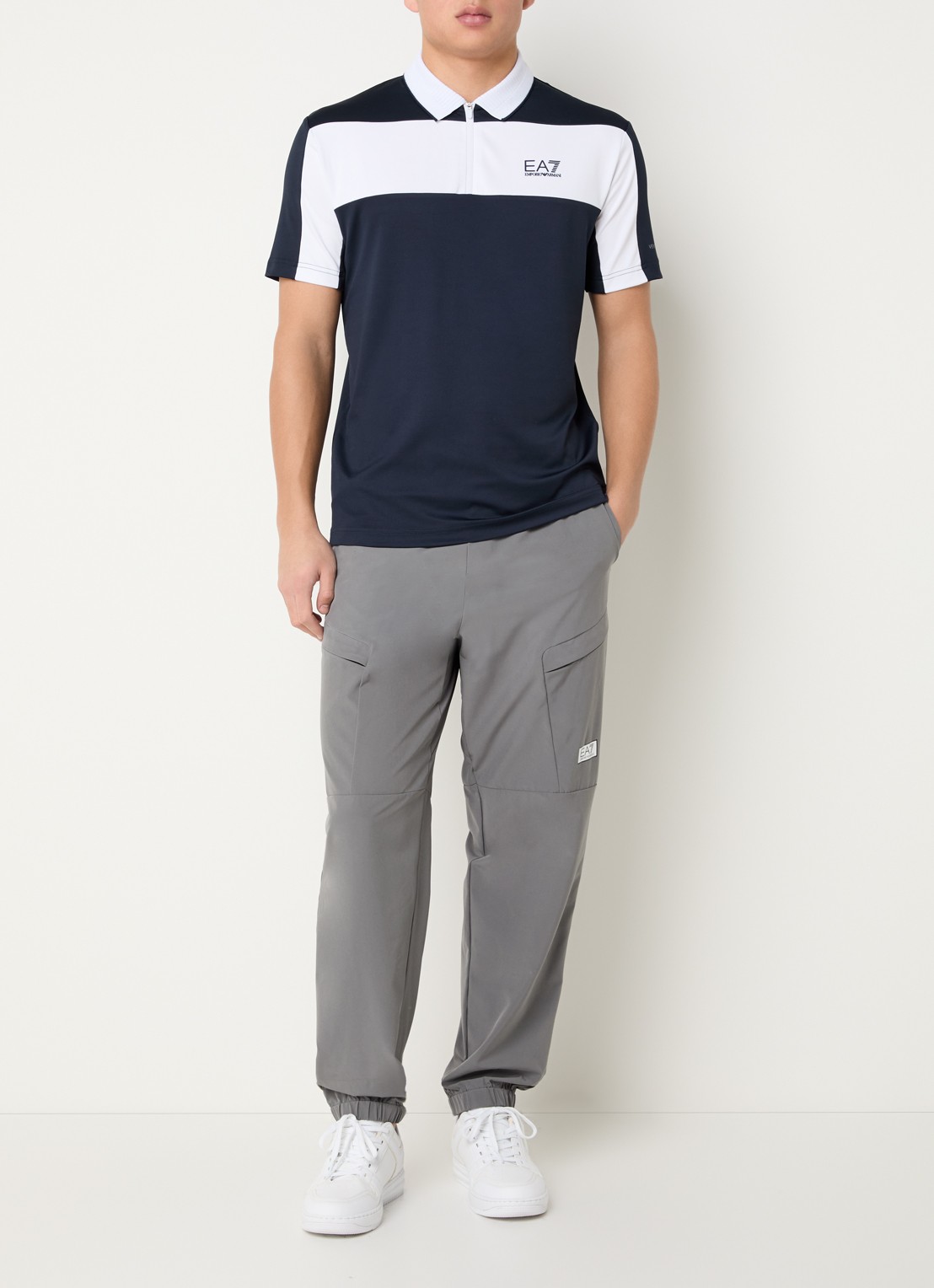 Armani Regular fit polo met logo - voorkant 3 donkerblauw
