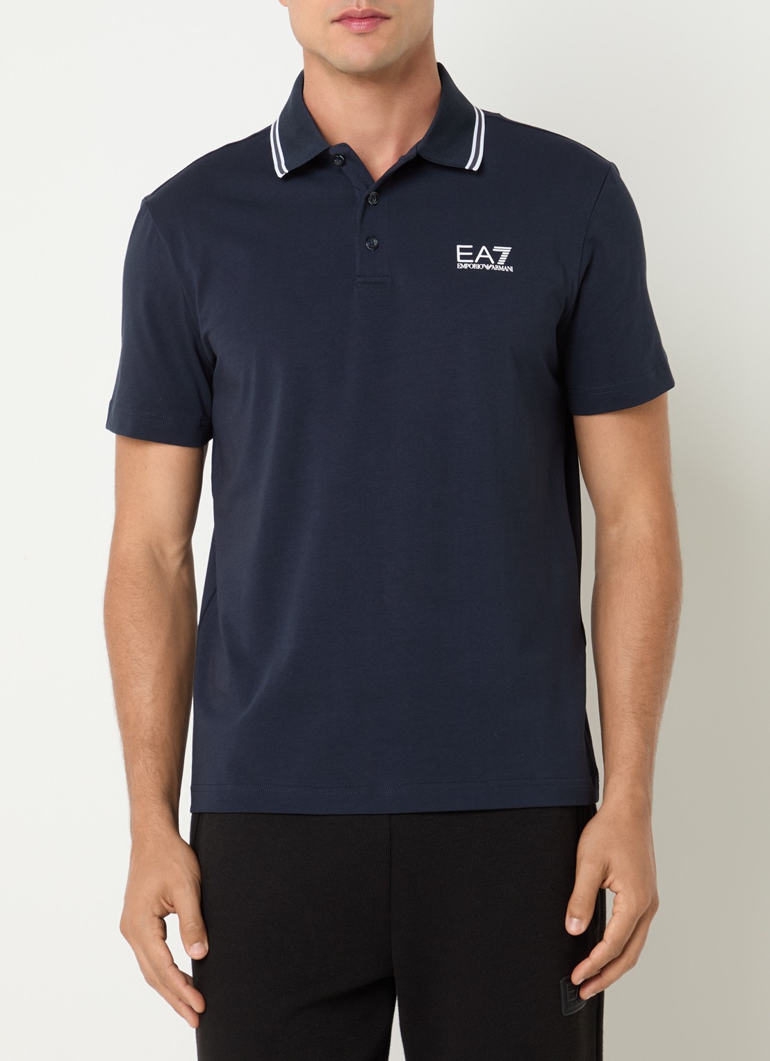 Armani Regular fit polo met logo - detail donkerblauw