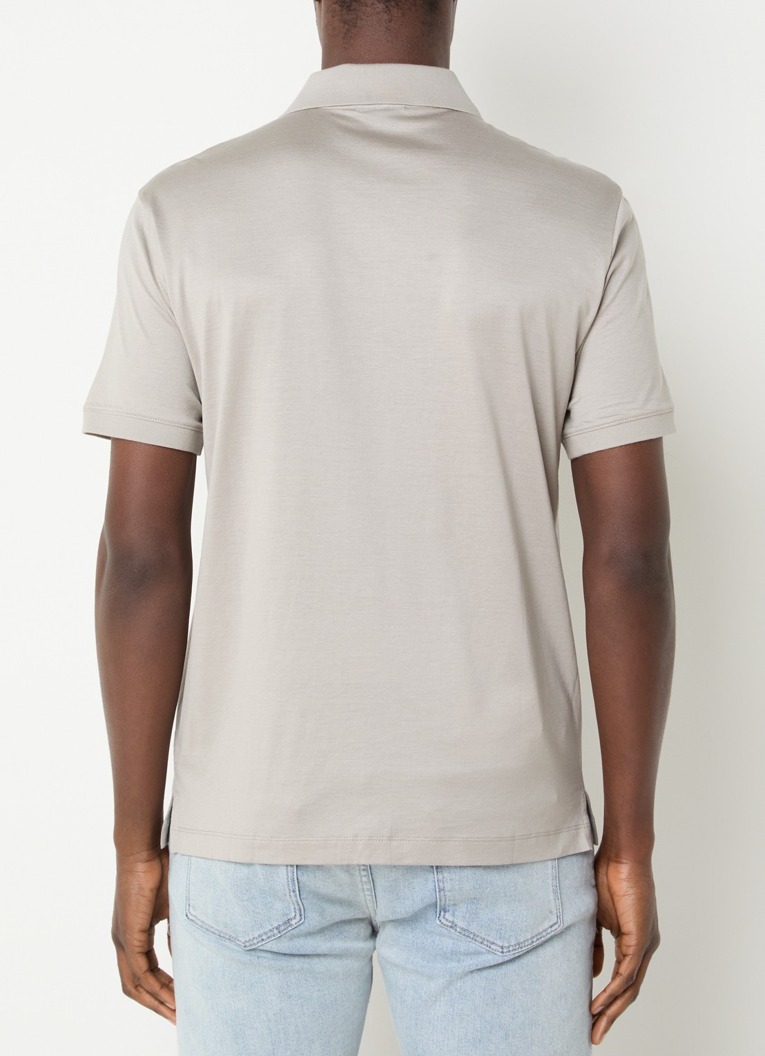 Armani Regular fit polo  met logo - achterkant lichtgrijs