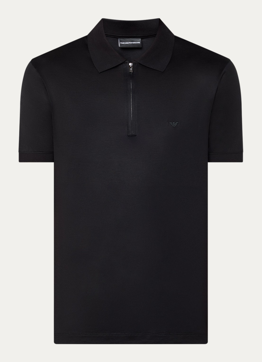 Armani Regular fit polo  met logo - voorkant 2 zwart