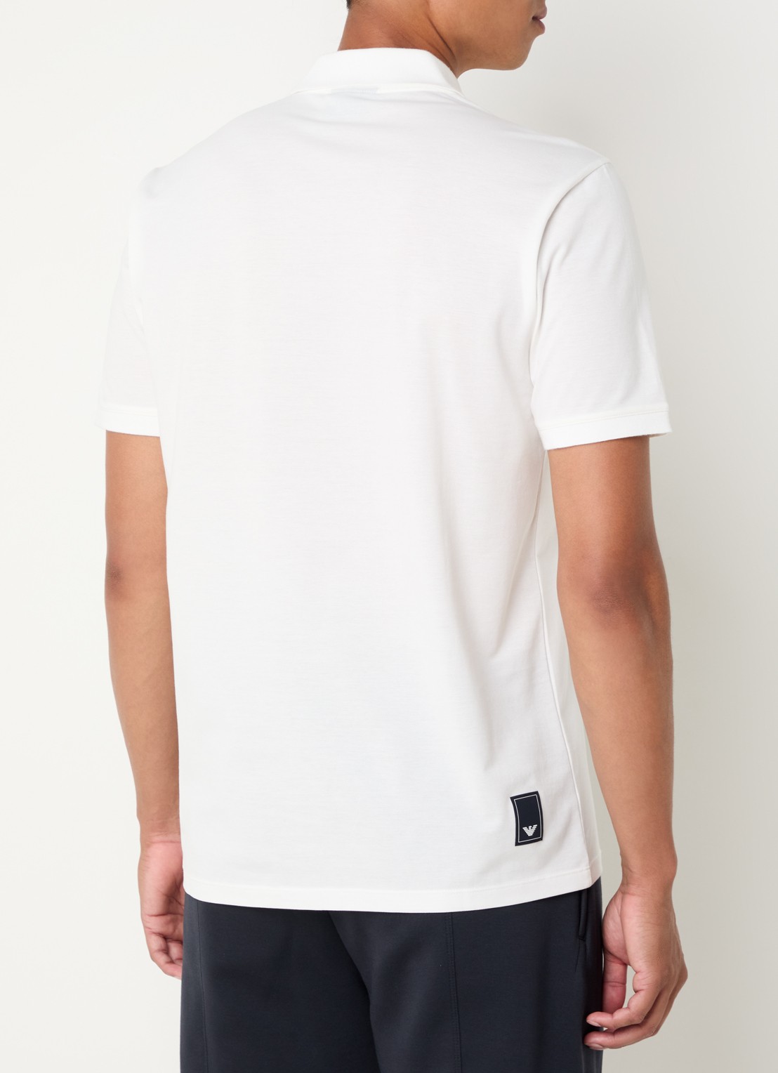 Armani Regular fit polo met logo - achterkant 4 gebroken wit