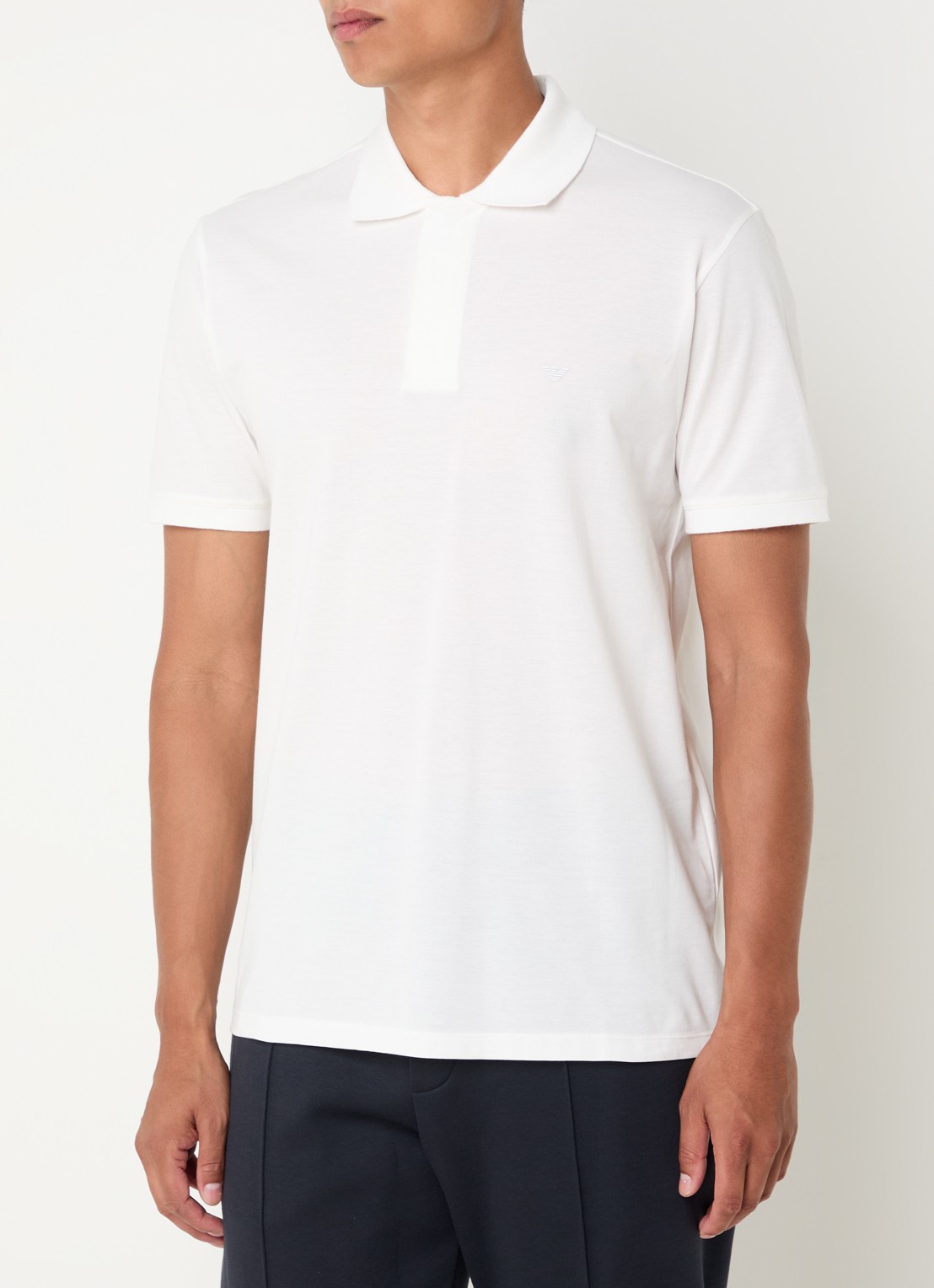 Armani Regular fit polo met logo - detail gebroken wit