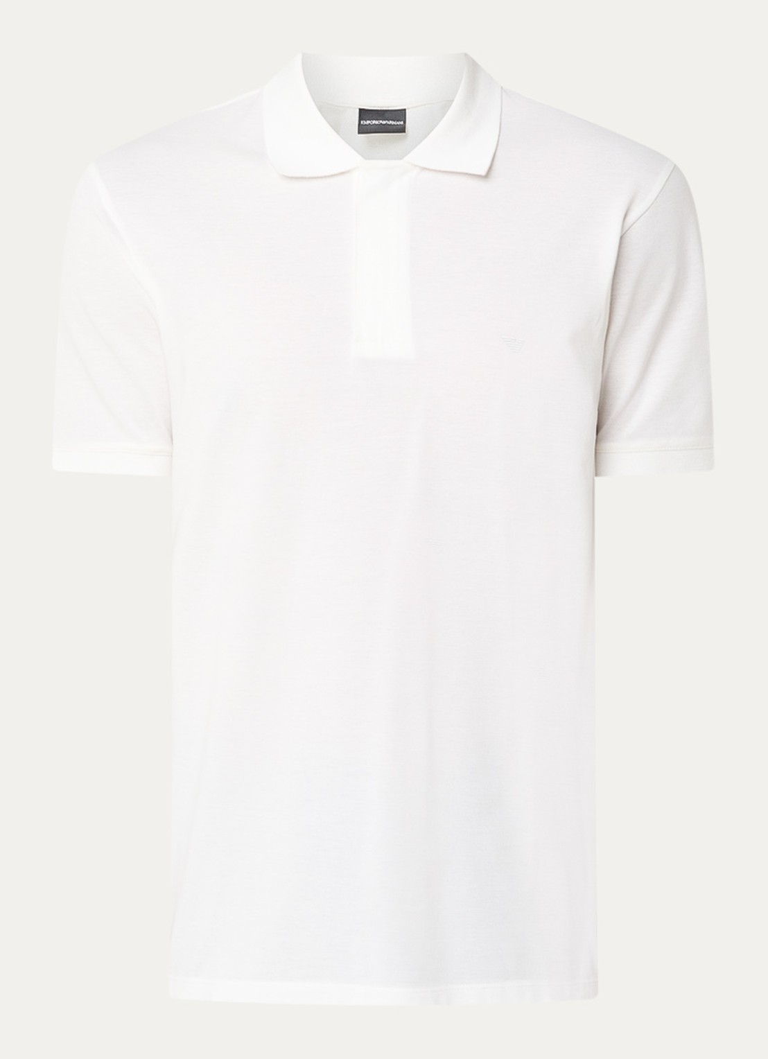 Armani Regular fit polo met logo - voorkant 2 gebroken wit