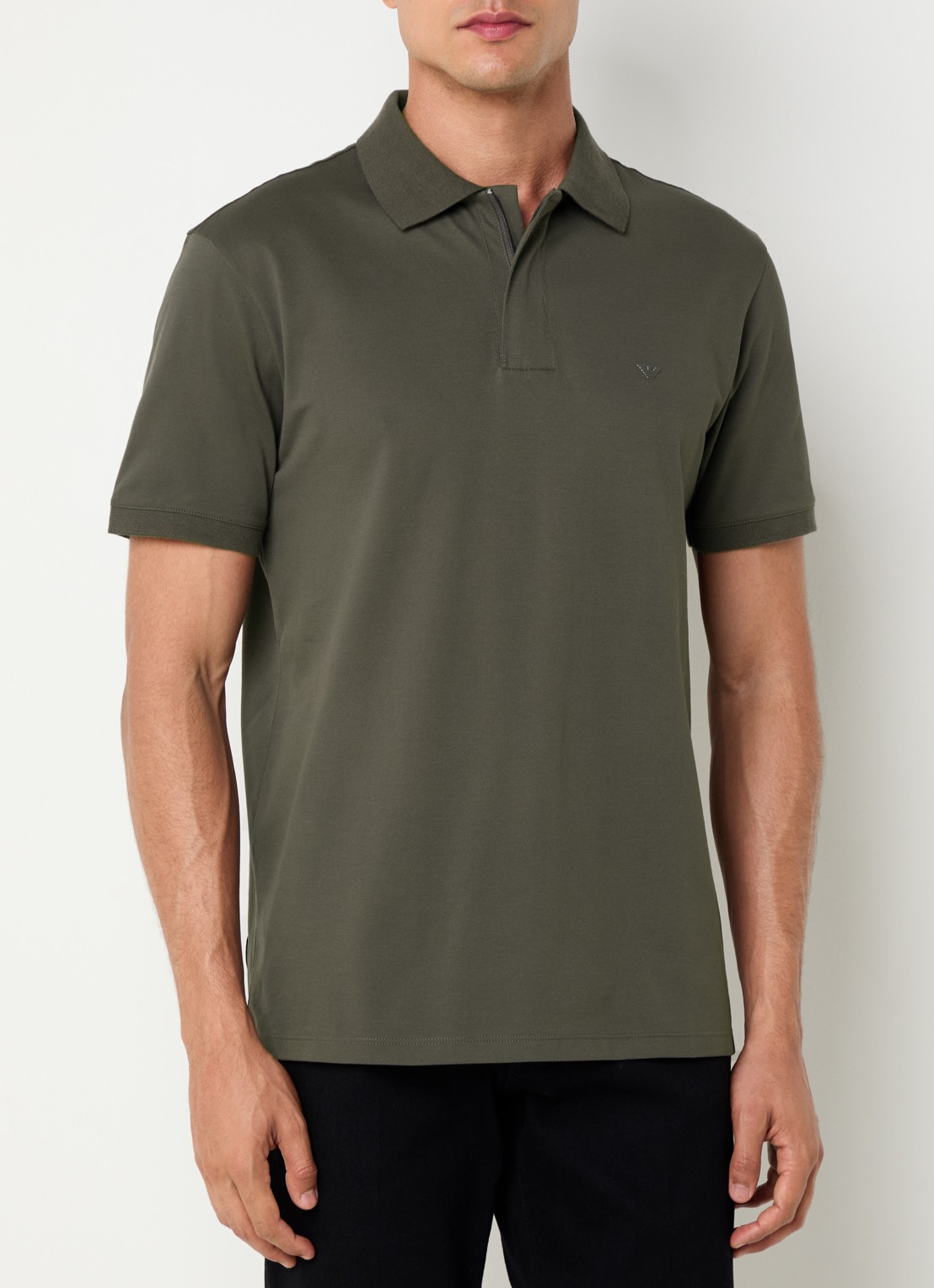 Armani Regular fit polo met logo - detail 2 bronsgroen