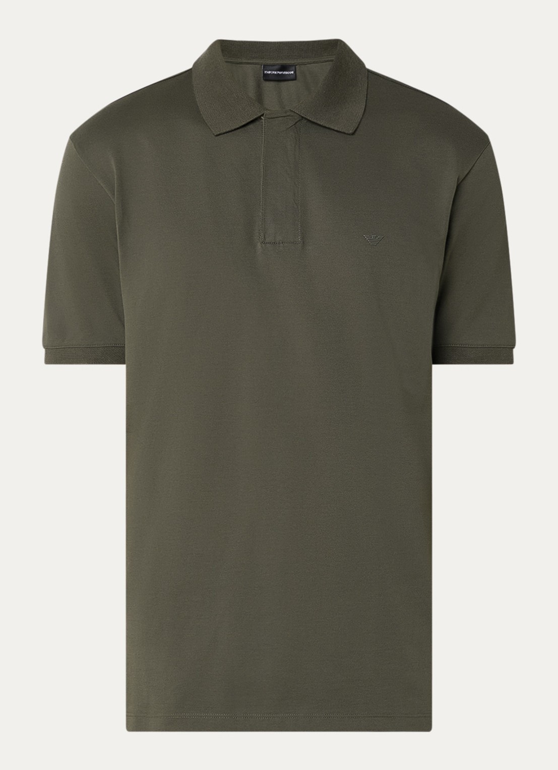 Armani Regular fit polo met logo - voorkant 3 bronsgroen
