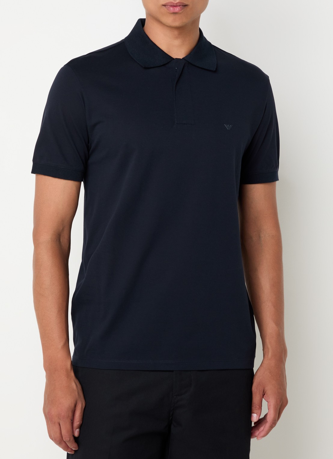 Armani Regular fit polo met logo - detail donkerblauw