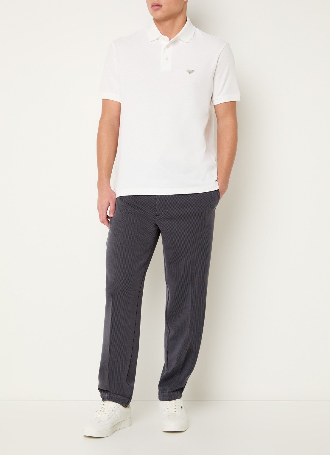 Armani Regular fit polo met logo - voorkant 3 wit