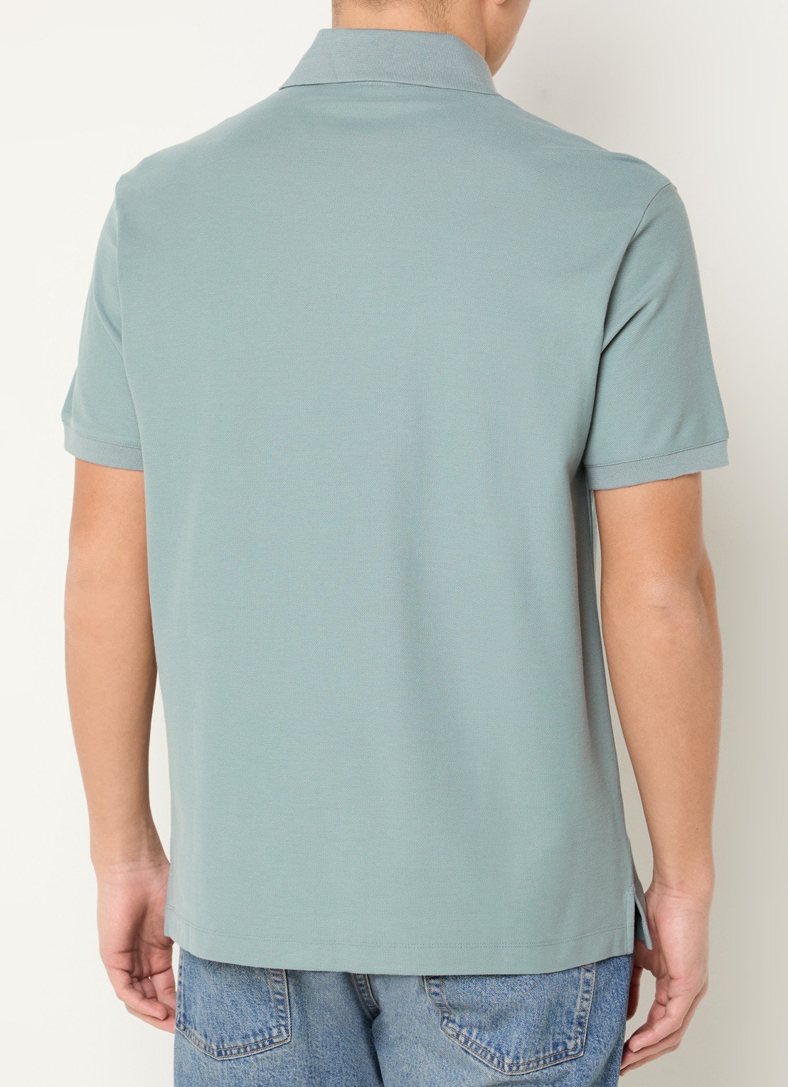 Armani Regular fit polo met logo - achterkant blauwgrijs