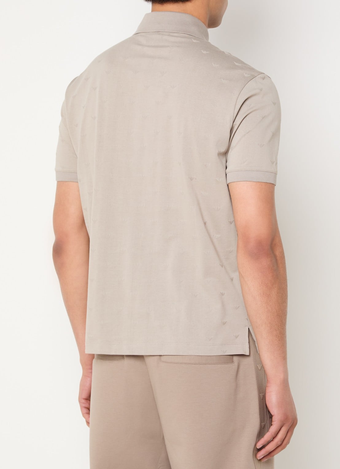 Armani Regular fit polo met logo - achterkant beige