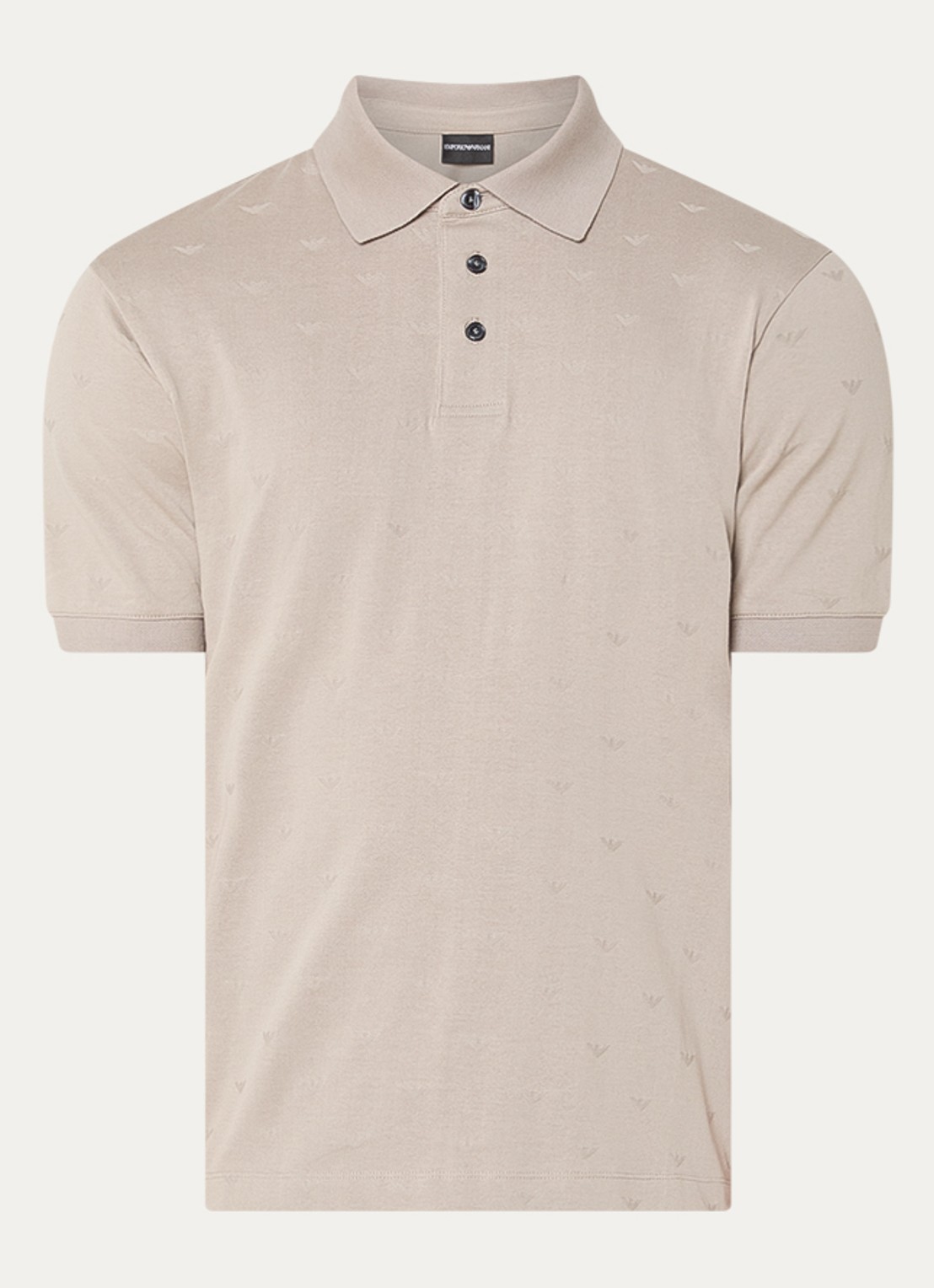 Armani Regular fit polo met logo - voorkant 2 beige