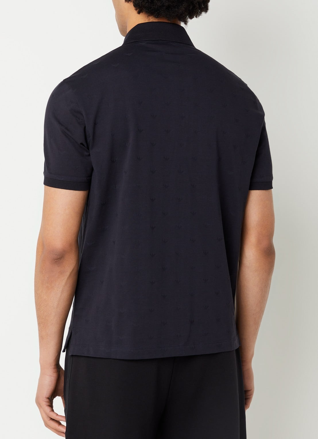 Armani Regular fit polo met logo - achterkant donkerblauw