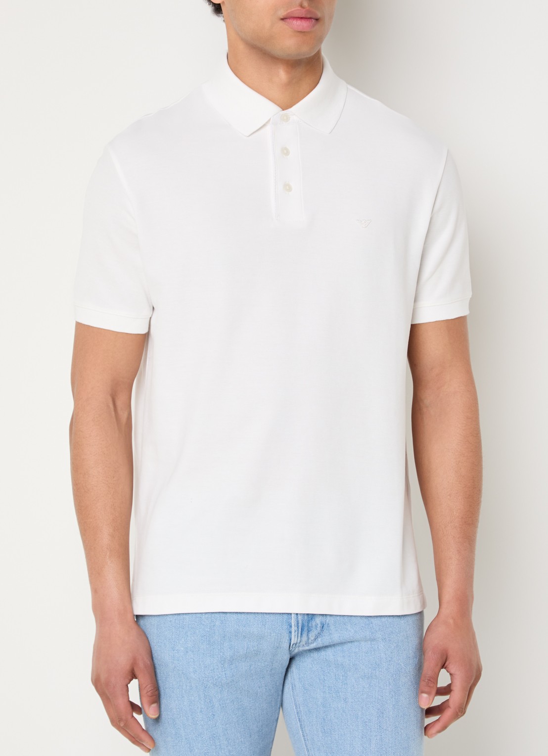 Armani Regular fit polo met logo - detail 3 gebroken wit
