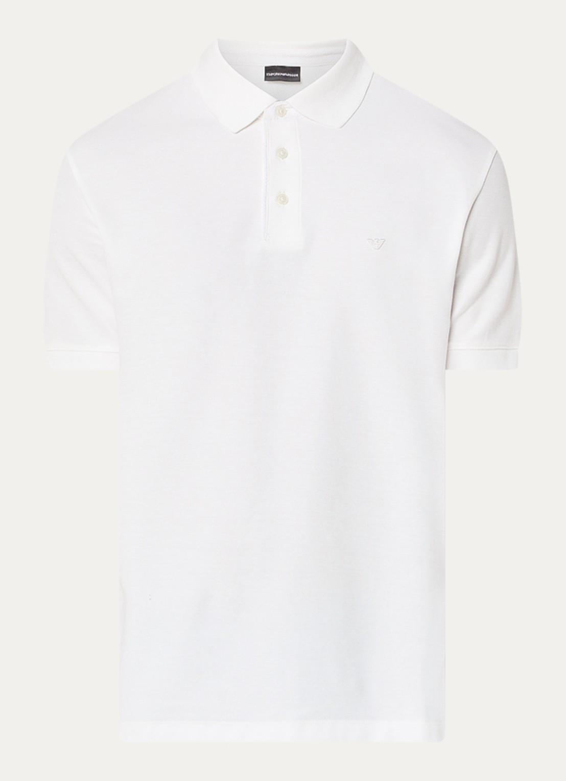 Armani Regular fit polo met logo - voorkant gebroken wit