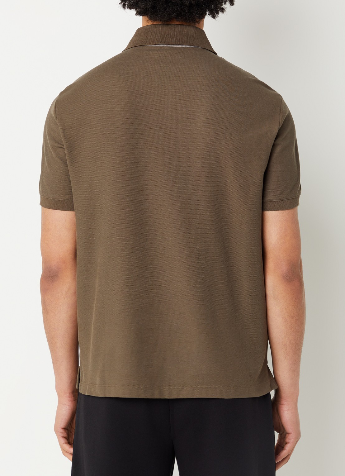 Armani Regular fit polo met logo - achterkant donkergroen
