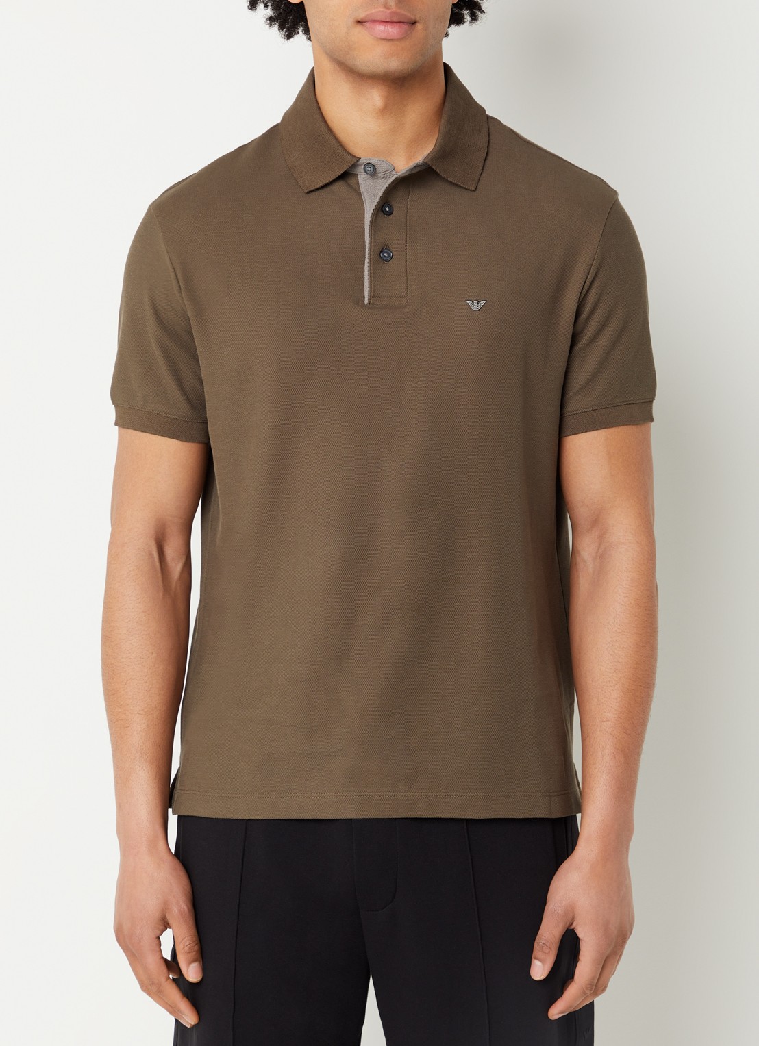 Armani Regular fit polo met logo - detail 2 donkergroen